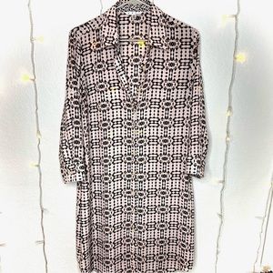 Chic Business Casual Medium Western Print Shirtdress